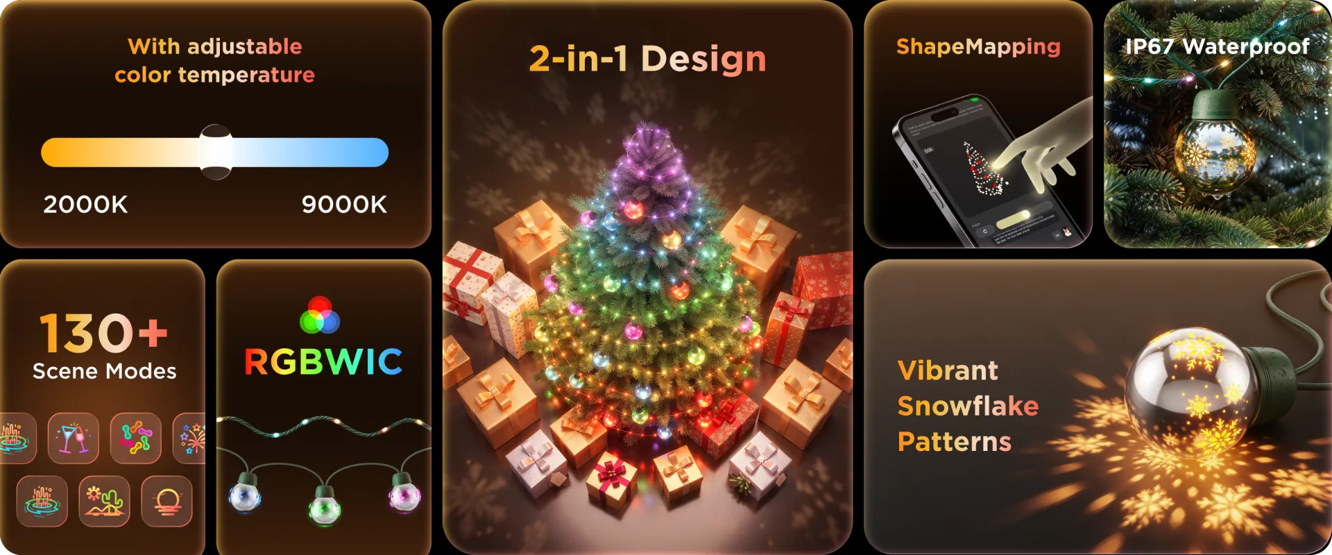 ¿Por qué elegir las luces de cadena navideñas 2 en 1 de Govee?