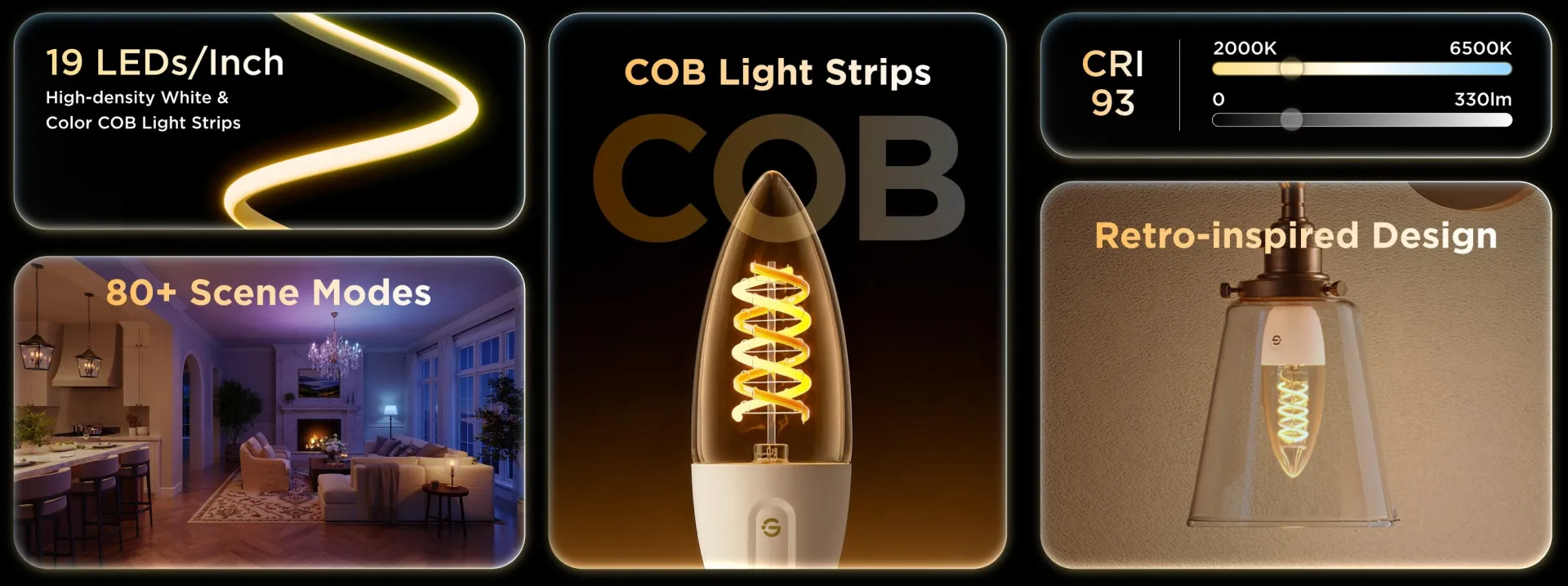 ¿Por qué elegir la ampolleta inteligente Govee E12 Edison, 330 lm?