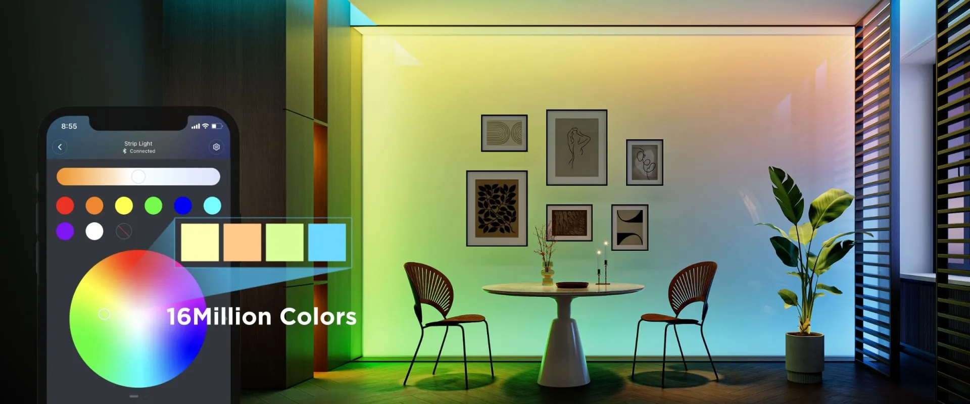 16 millones de colores configurables