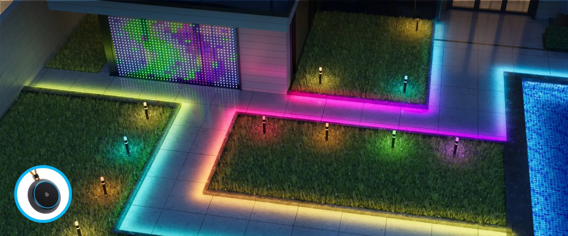 Decoraciones para piscina y senderos