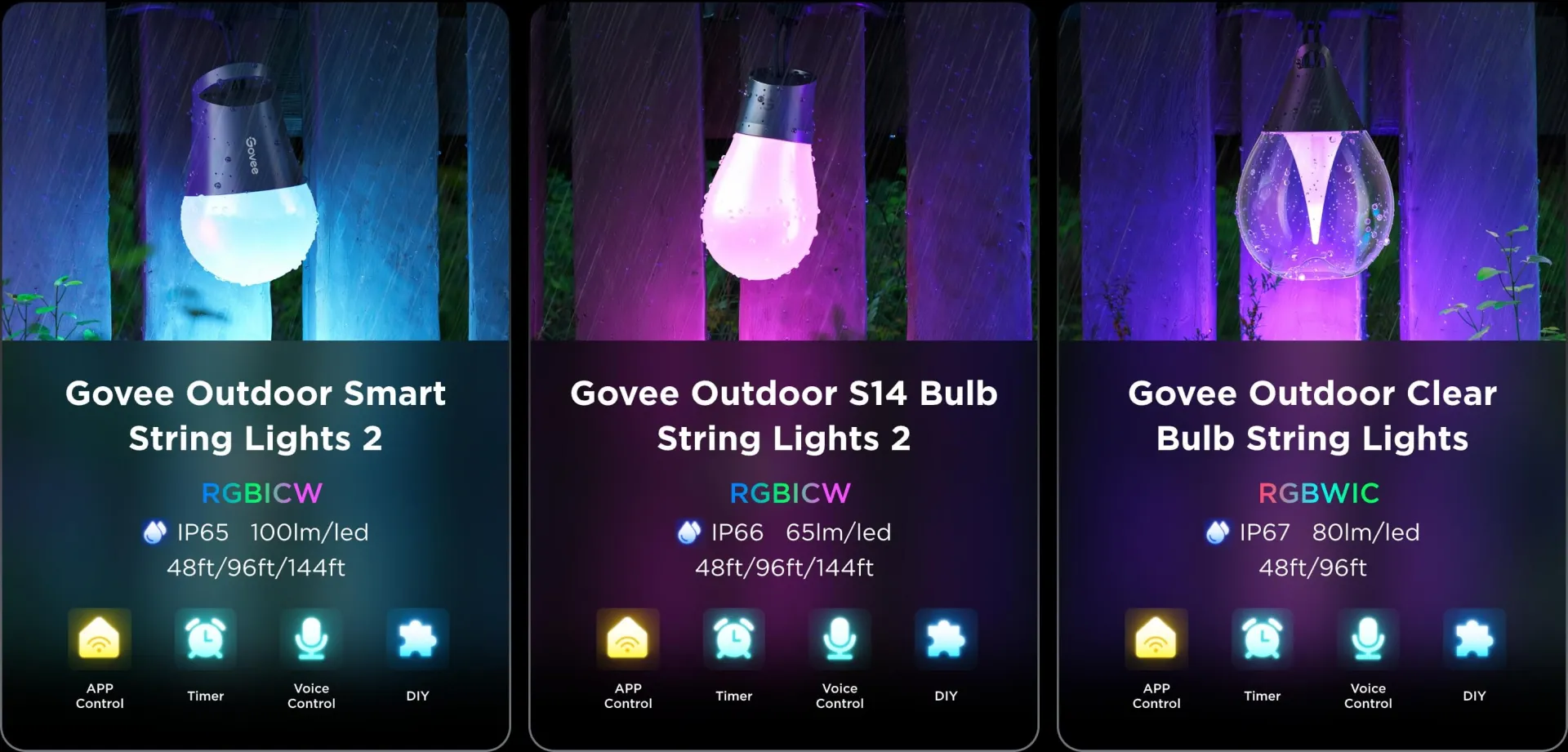 Serie de guirnaldas de luces para exteriores Govee