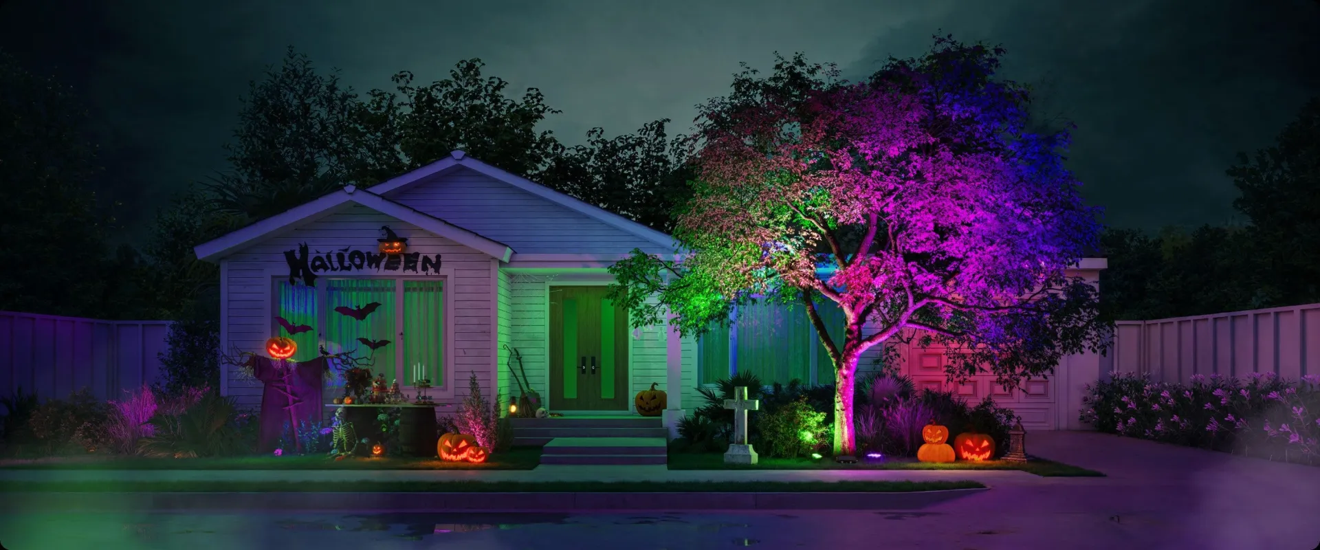 Iluminación de Halloween para árboles
